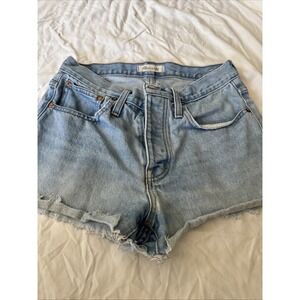 Madewell Women's Relaxed Denim Shorts, Size 26, Light Wash Distressed